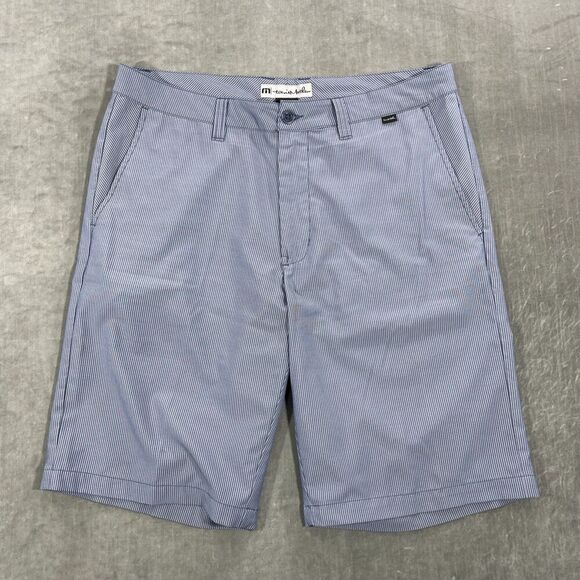 Travis‎ Mathew Mens 34 Blue Stripe Lightweight Golf Shorts - Picture 1 of 7